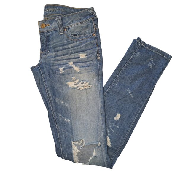 Standards & Practices Light Wash Distressed Destroyed Jeans Size 3 37 - Picture 1 of 9